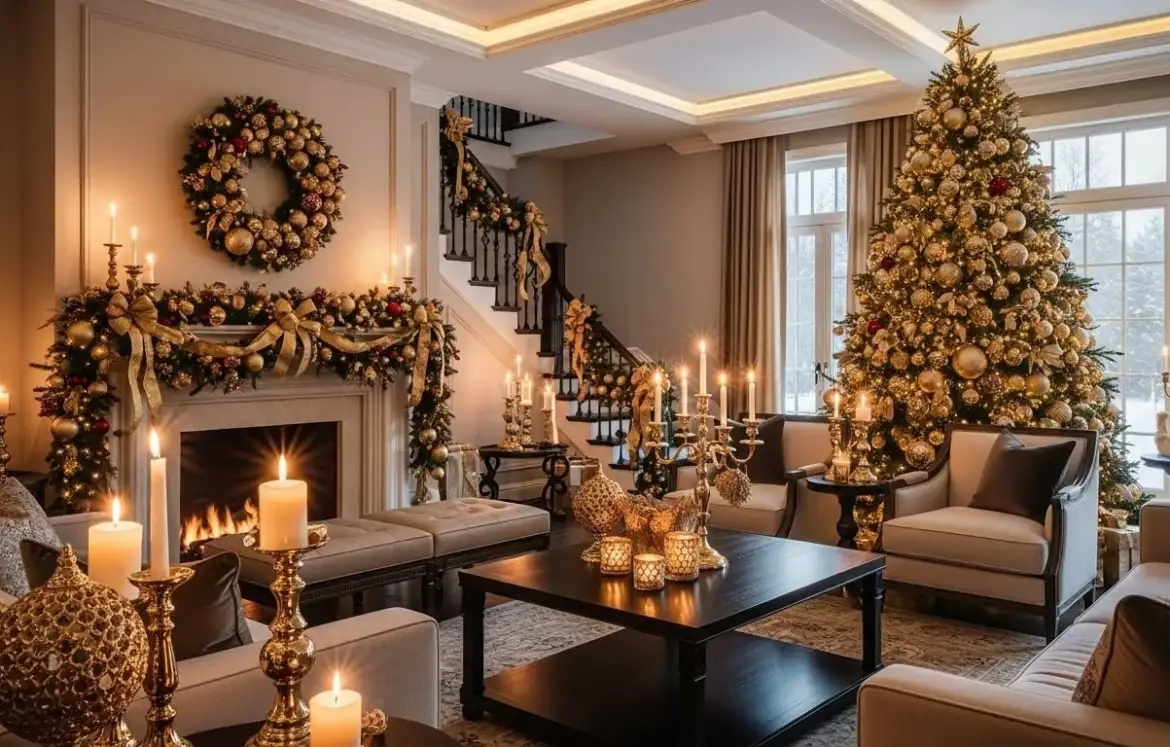 24 Glam Gold Christmas Decor Ideas That Shine in 2025