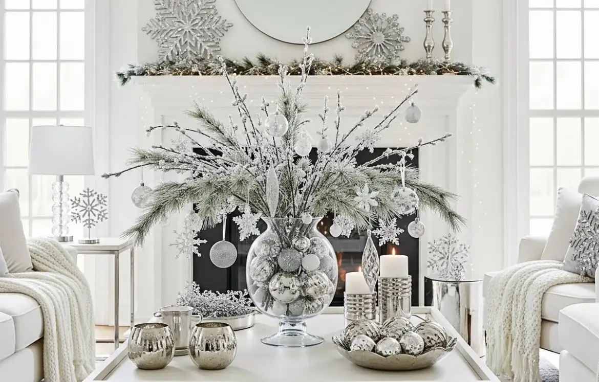25 Silver & White Christmas Decor Ideas for a Frosty Chic Look